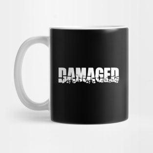 Damaged White Text Mug